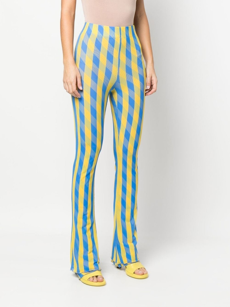 stripe checked slim-fit trousers 3