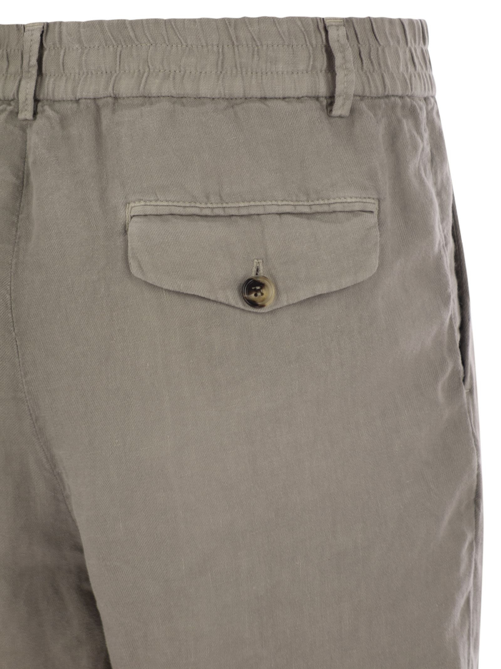 Brunello Cucinelli Men Bermuda Shorts In Light Délavé Linen Canvas - 4