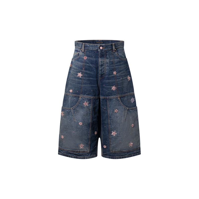 Embroidered Denim Workwear Shorts 1