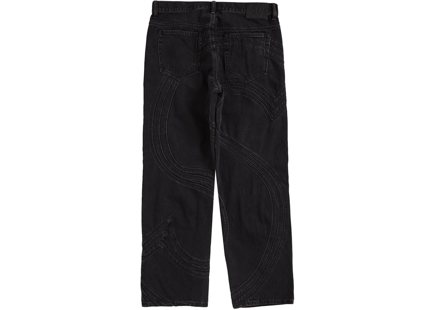 Supreme S Logo Loose Fit Jean Washed Black - 2