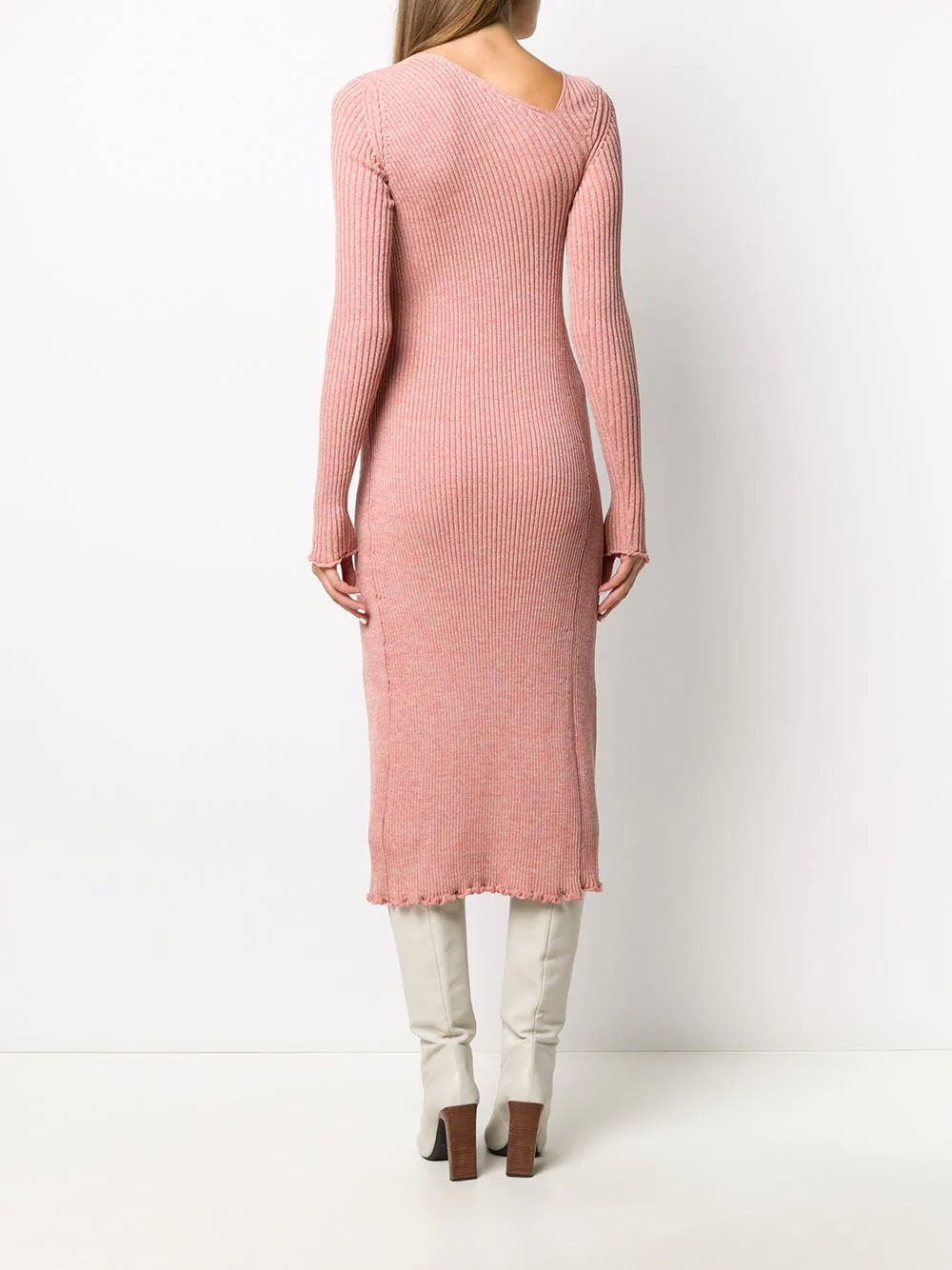 ribbed knit midi dress - 4