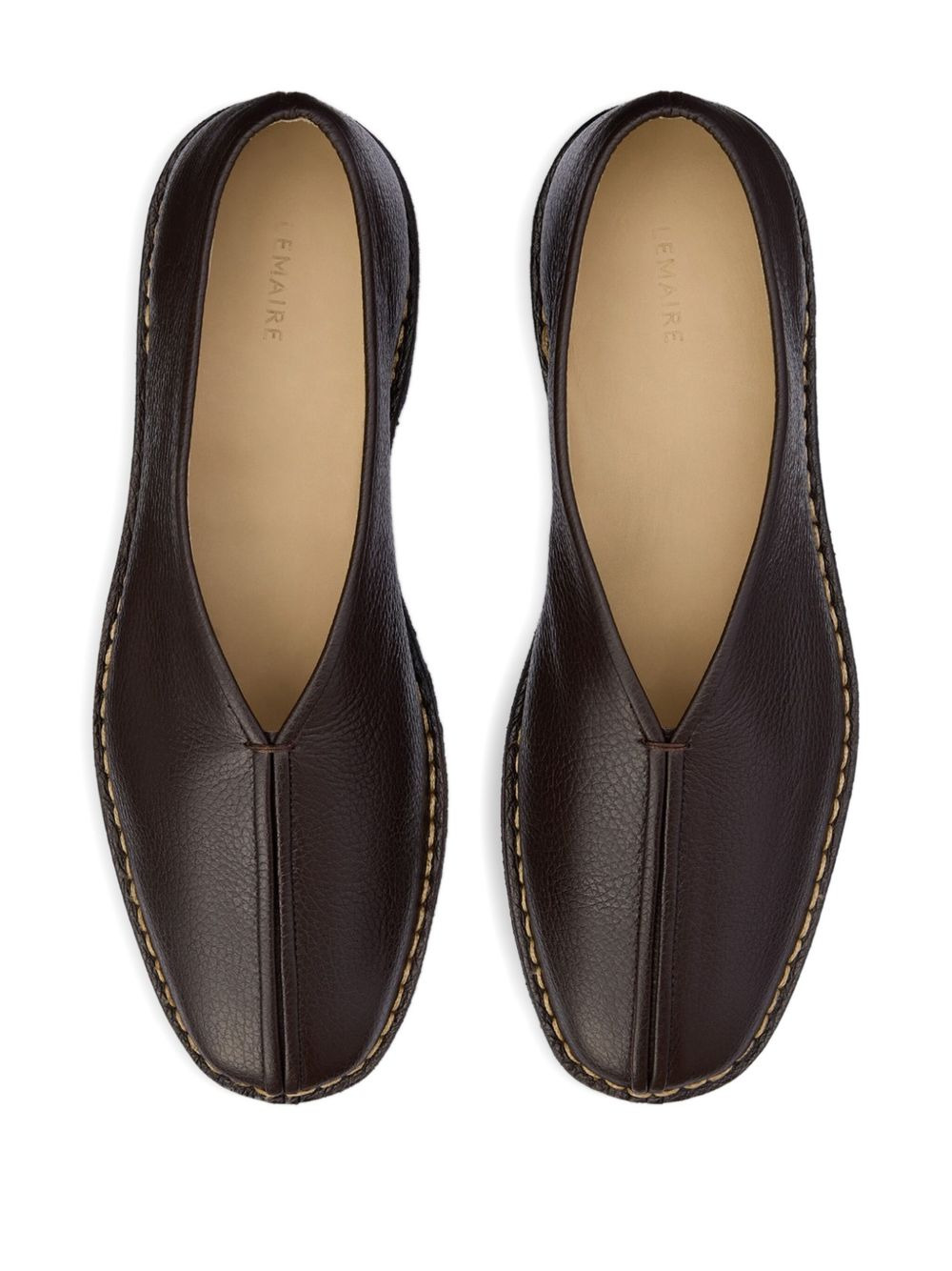 piped square-toe loafers - 4