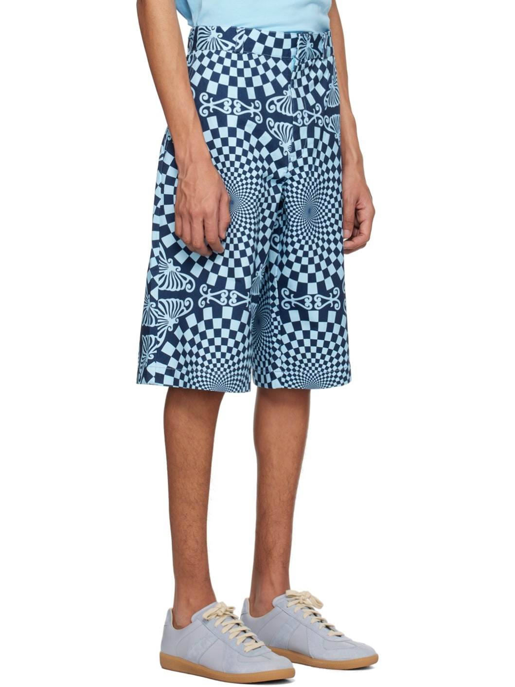 Blue Folk Checkerboard Shorts - 2
