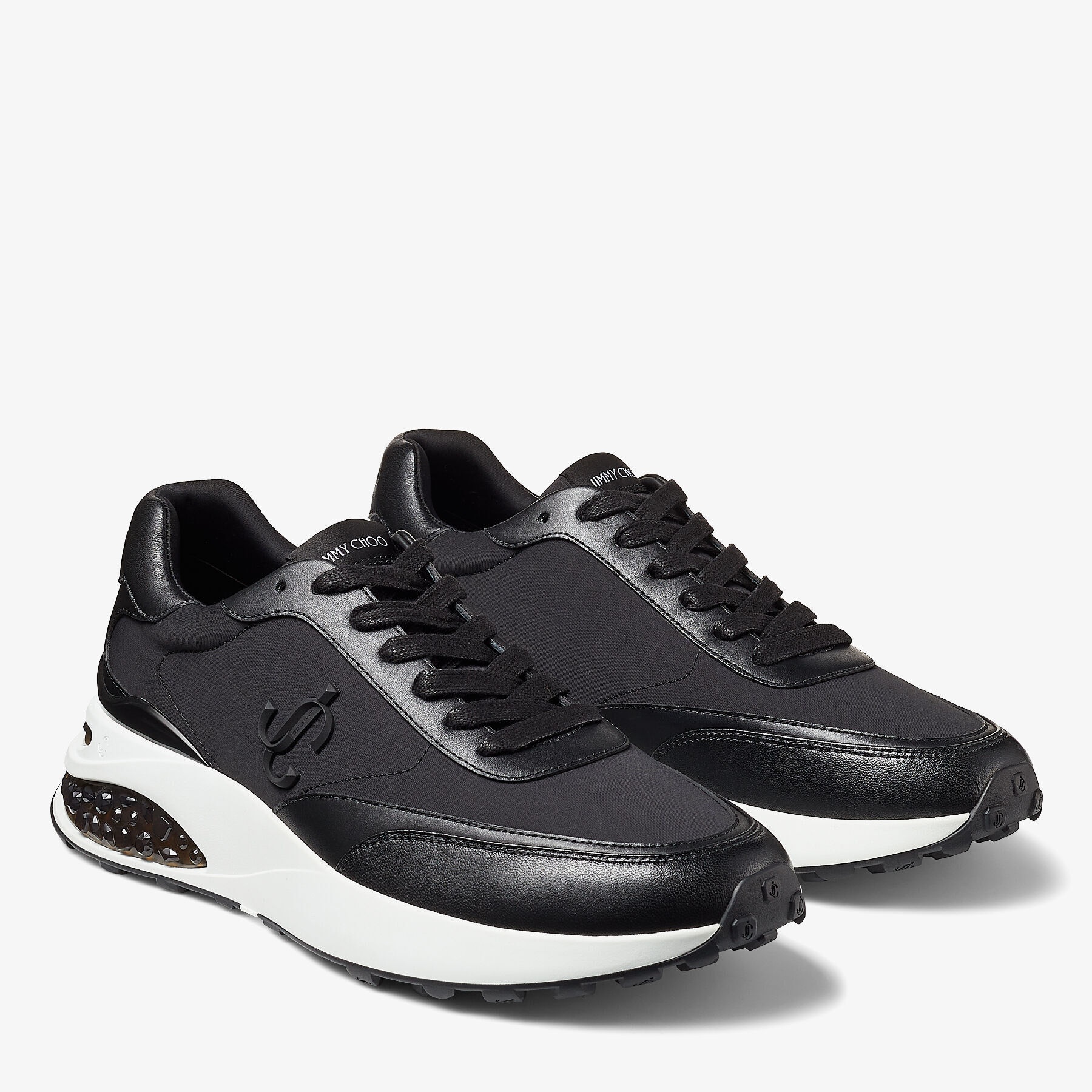 Memphis Lace Up/m
Black Neoprene and Leather Low-Top Trainers - 2