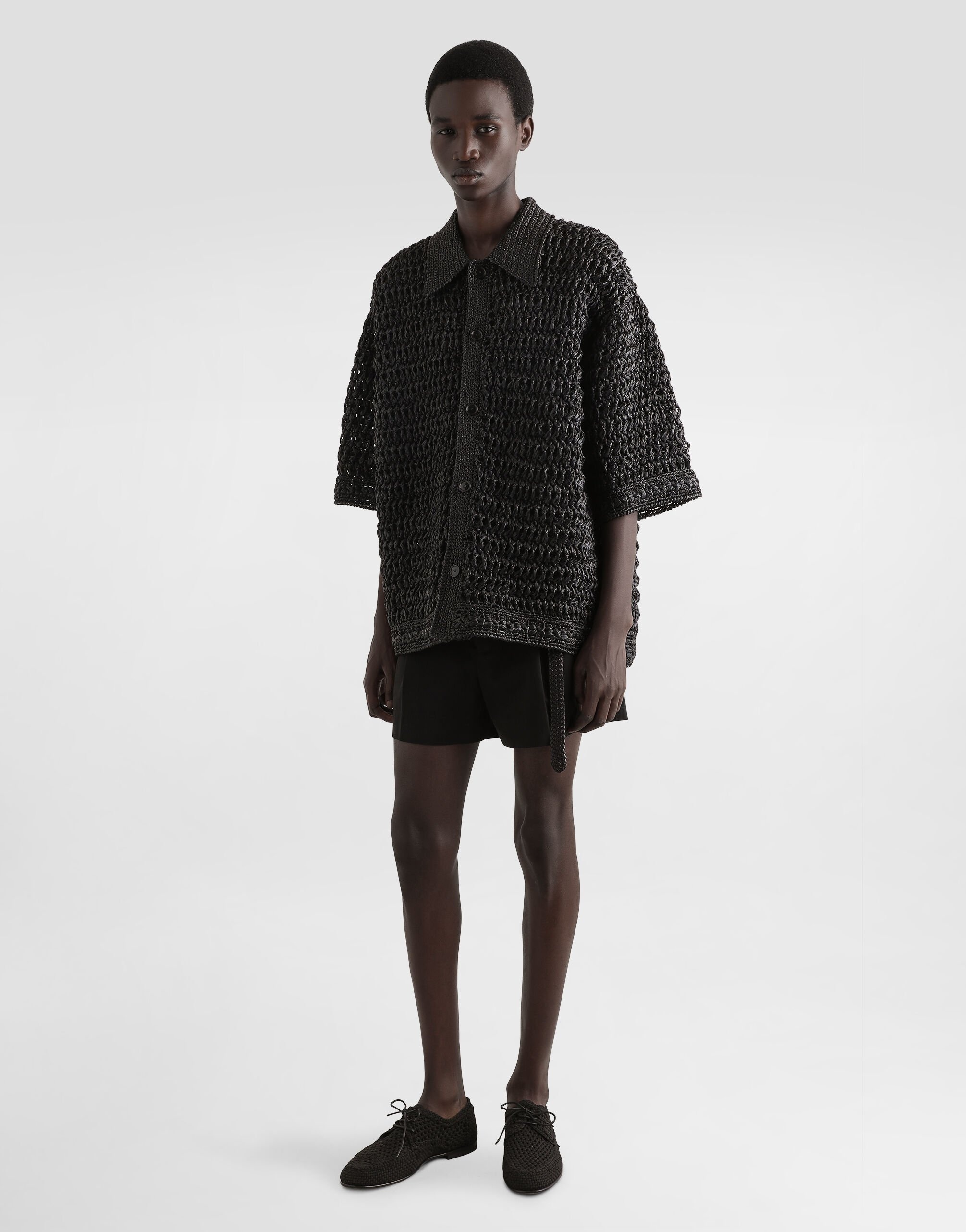 Viscose raffia crochet shirt - 2