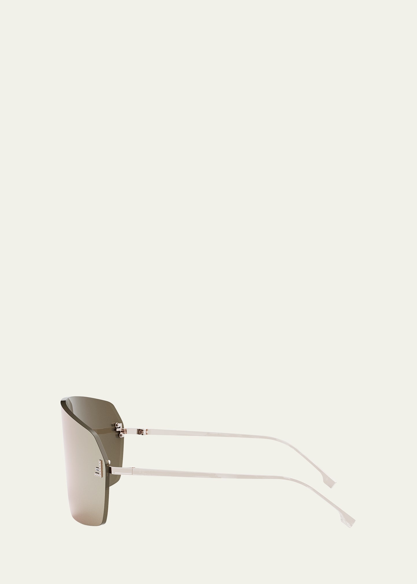 Embellished Rimless Shield Sunglasses - 3