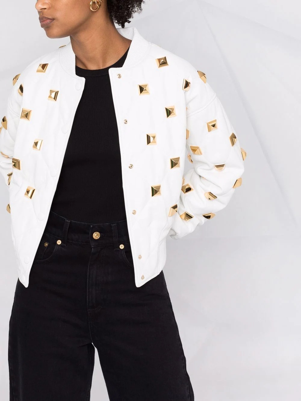 studded quilted bomber jacket - 5
