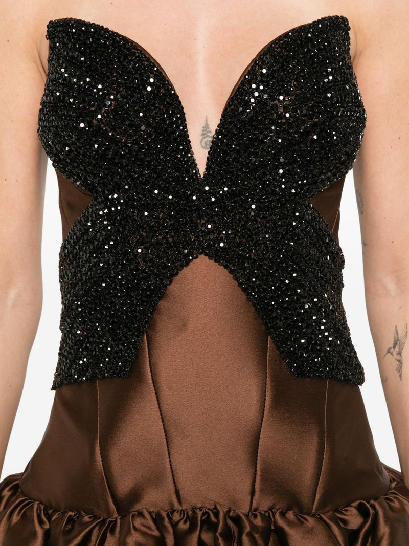 embellished strapless asymmetric dress 5