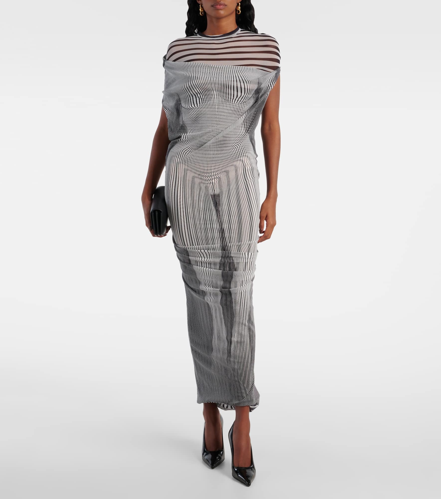 Body Morphing draped tulle maxi dress - 2