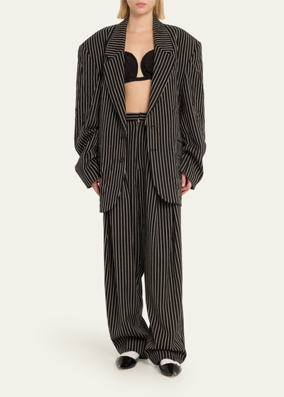 Marc Jacobs Oversized Striped Wool Blazer outlook