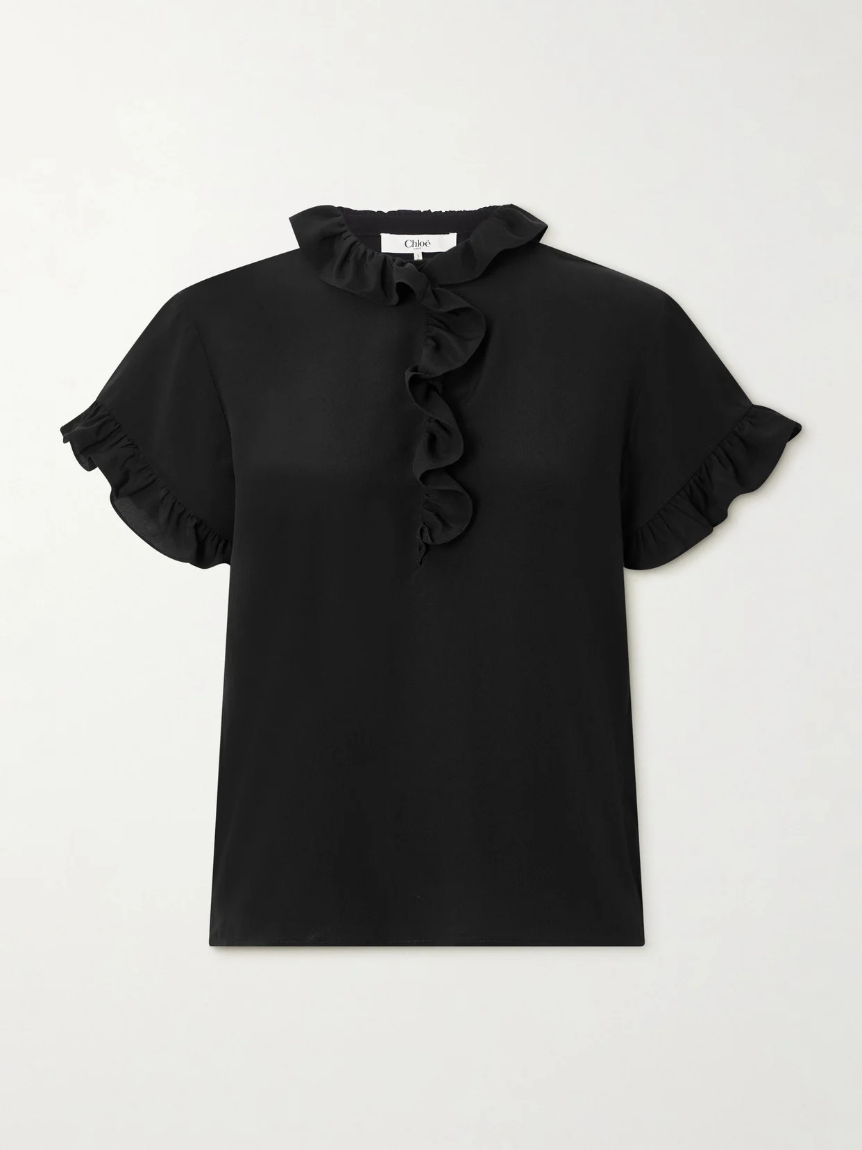 Ruffled Silk Crepe De Chine Blouse - 1