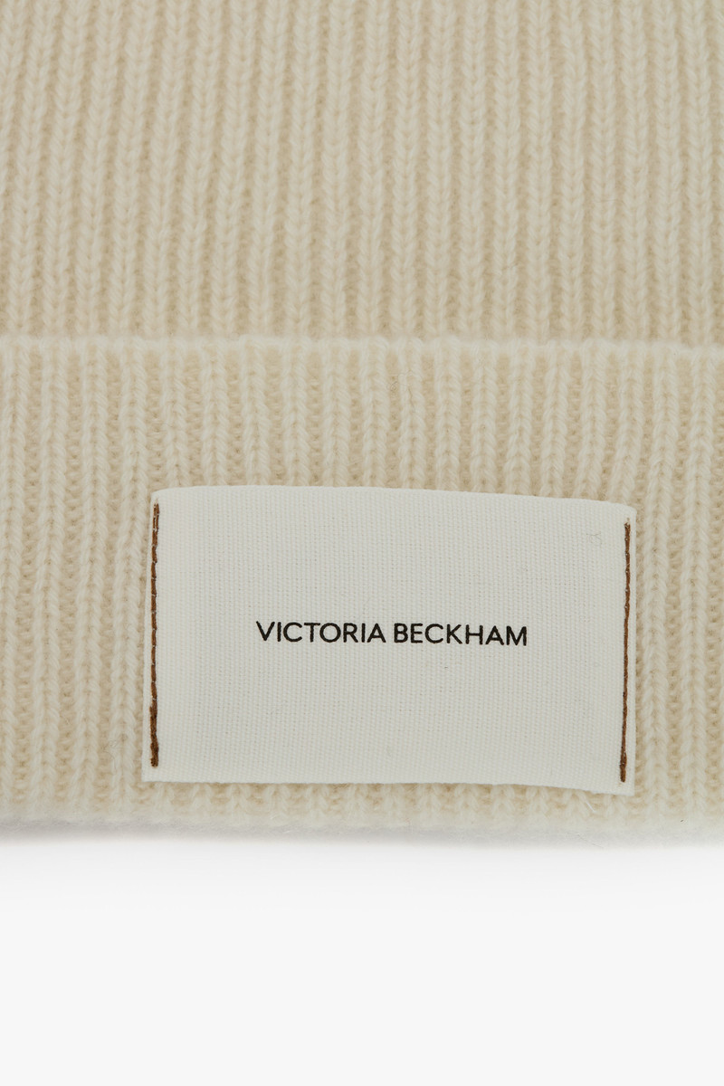 Logo Patch Beanie In Ivory-Camel 3