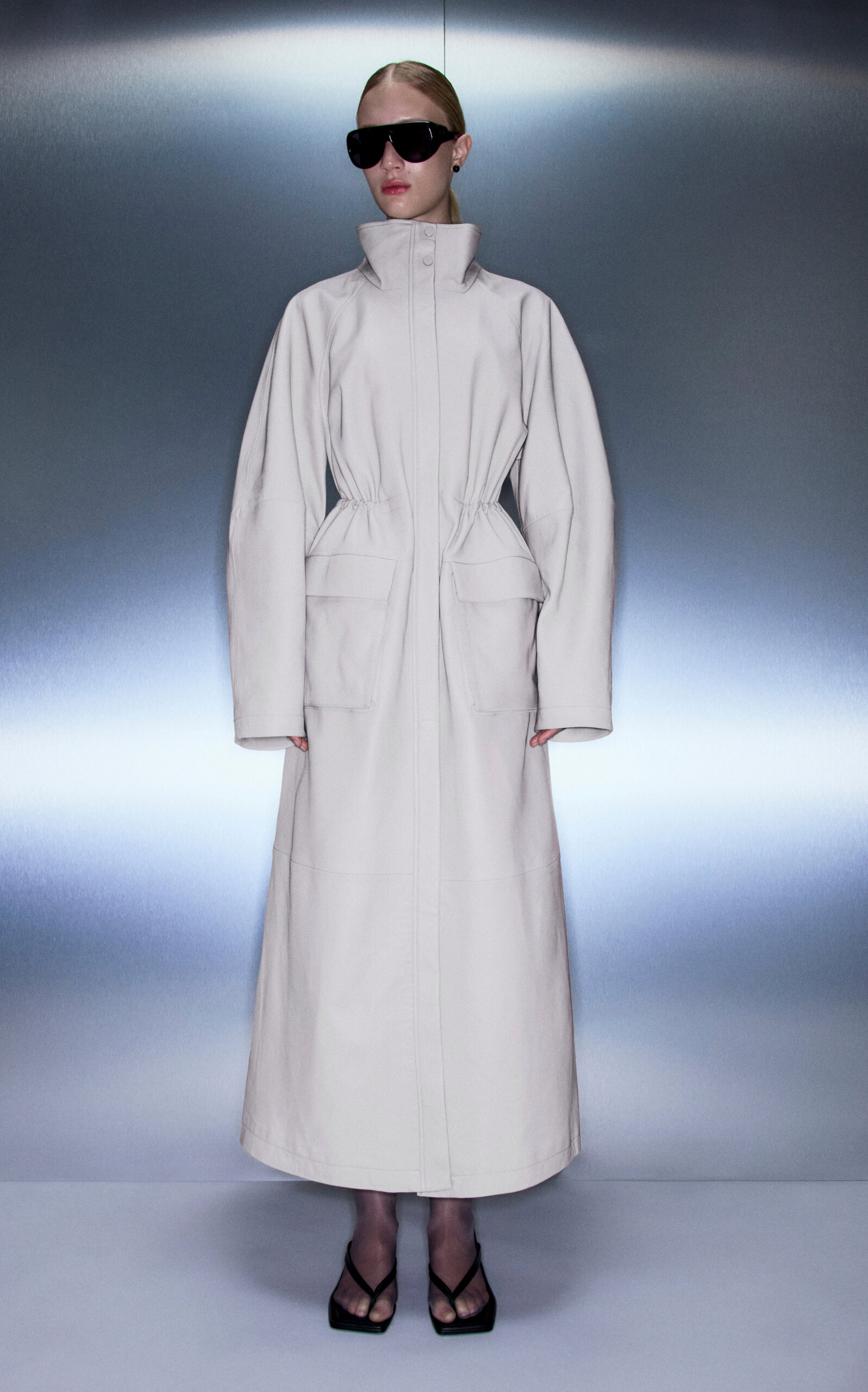 Exclusive Leather Parka silver - 2