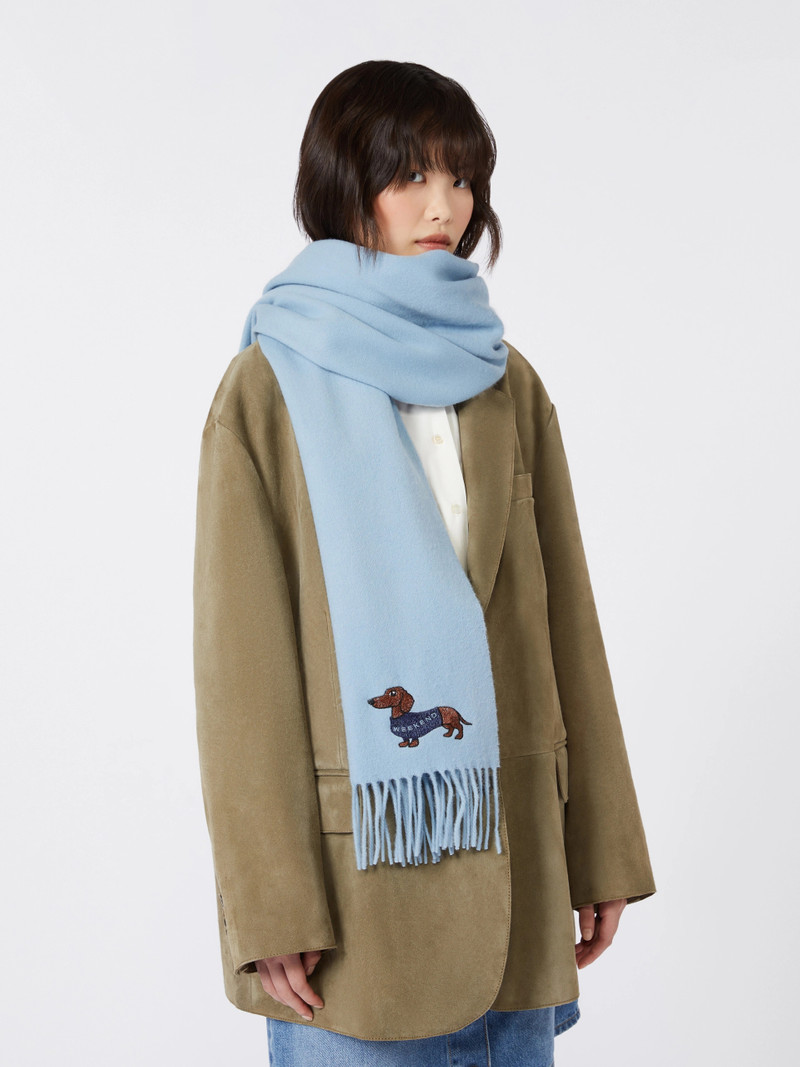 FASCIA Wool and cashmere stole - LIGHT BLUE 4