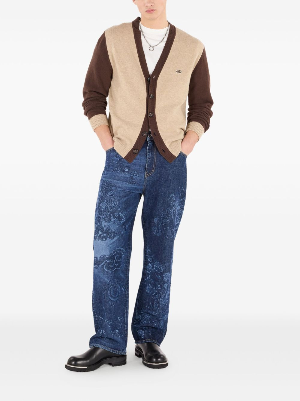 two-tone cardigan - 2