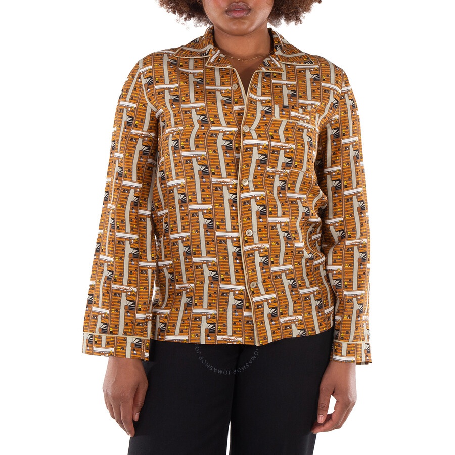 Burberry Graphic Printed Notched Collar Pajama Shirt - 3