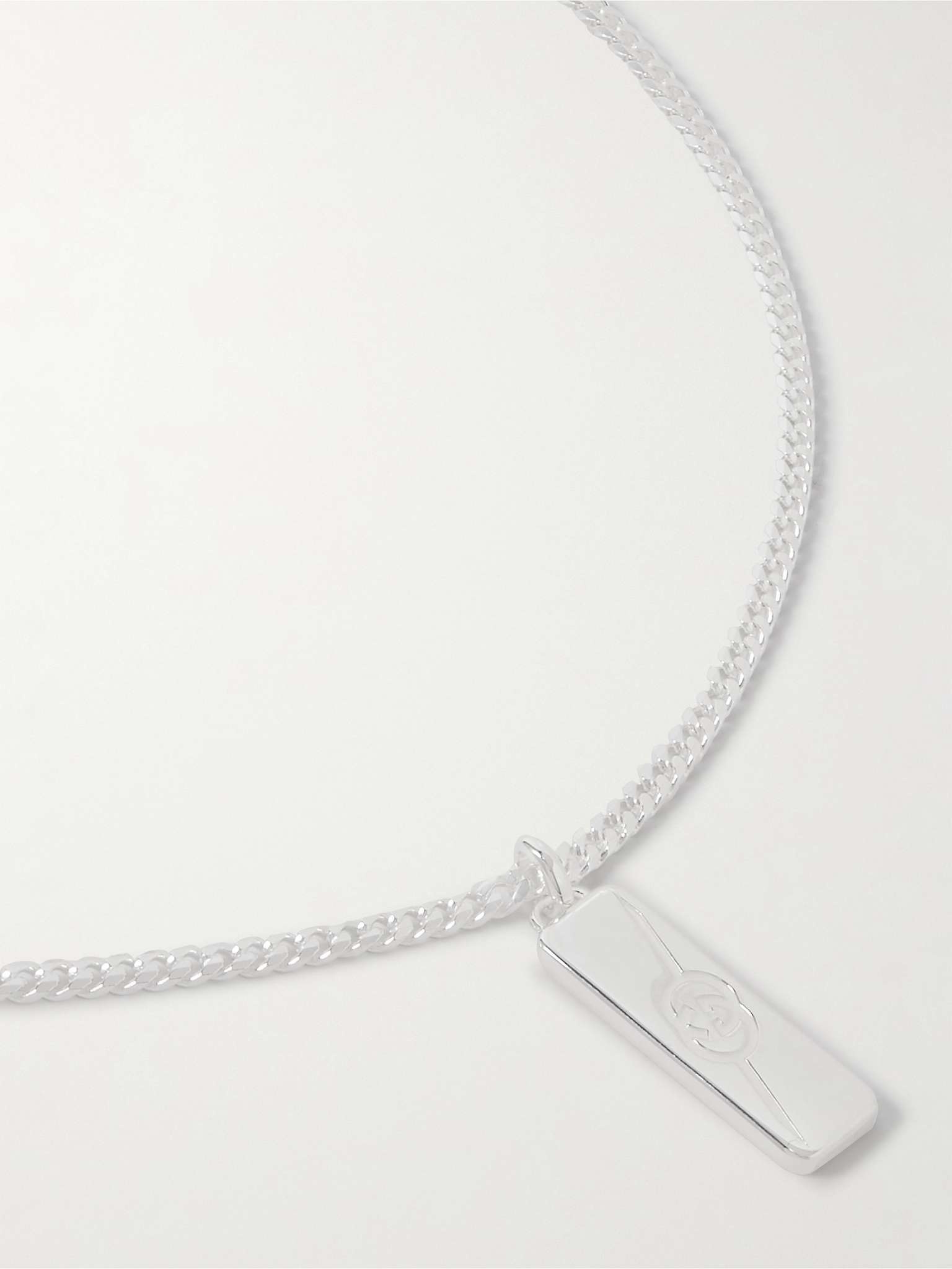 Logo-Engraved Sterling Silver Pendant Necklace - 1