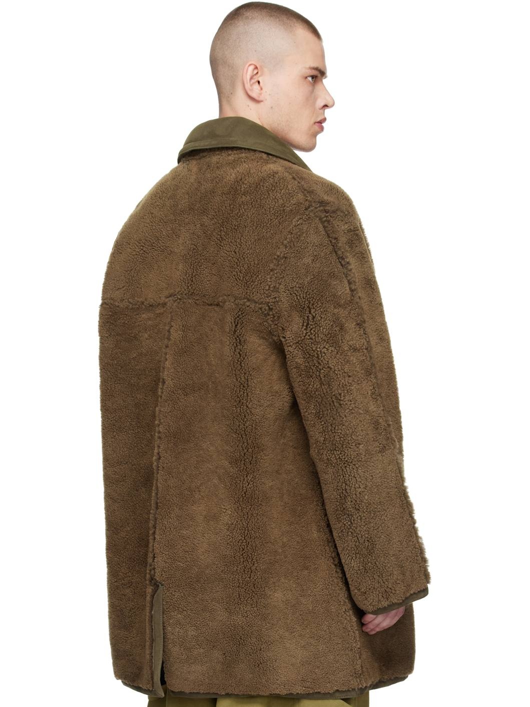 Brown Ranch Reversible Shearling Coat - 3