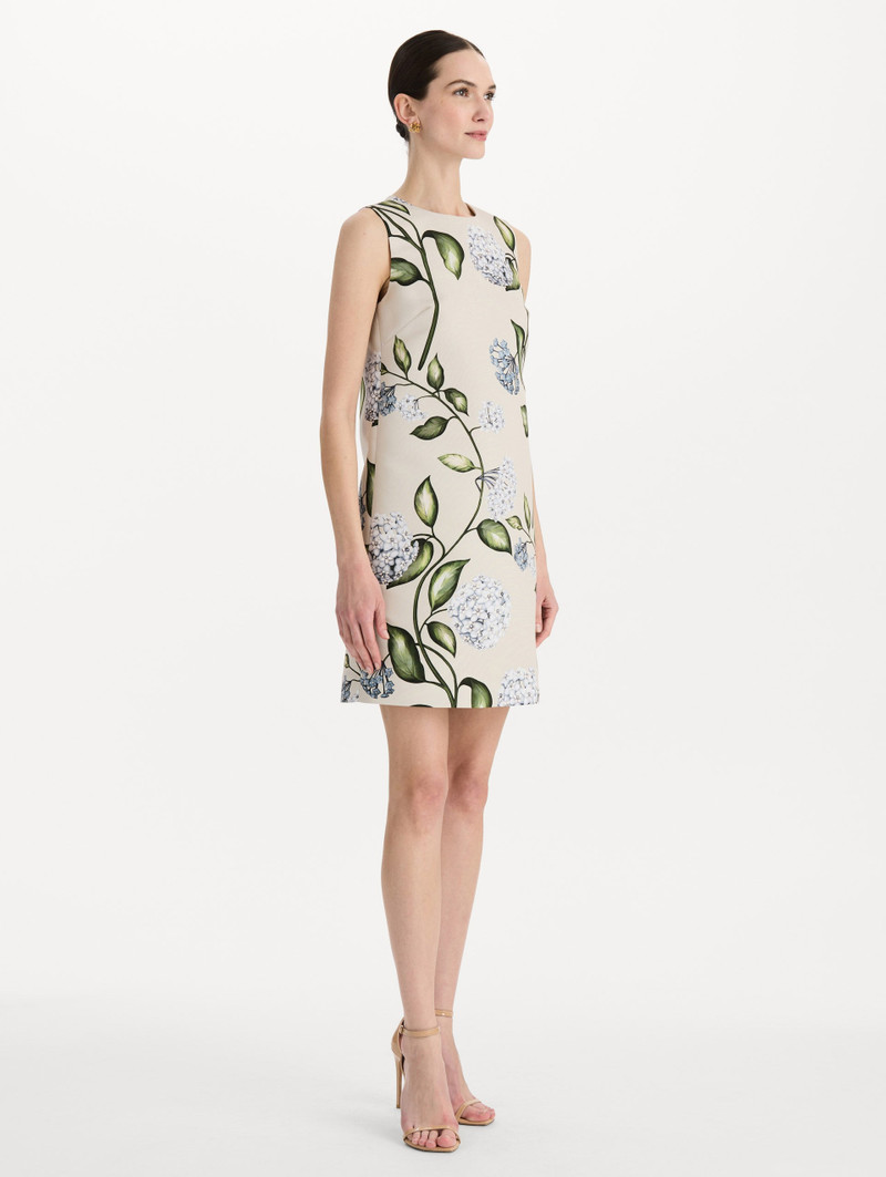 PORCELAIN FLOWER FAILLE SHIFT DRESS 4