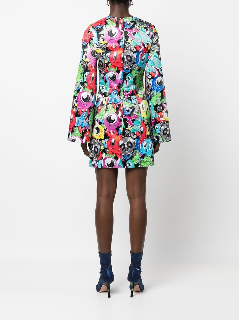 graphic-print long-sleeve dress 4