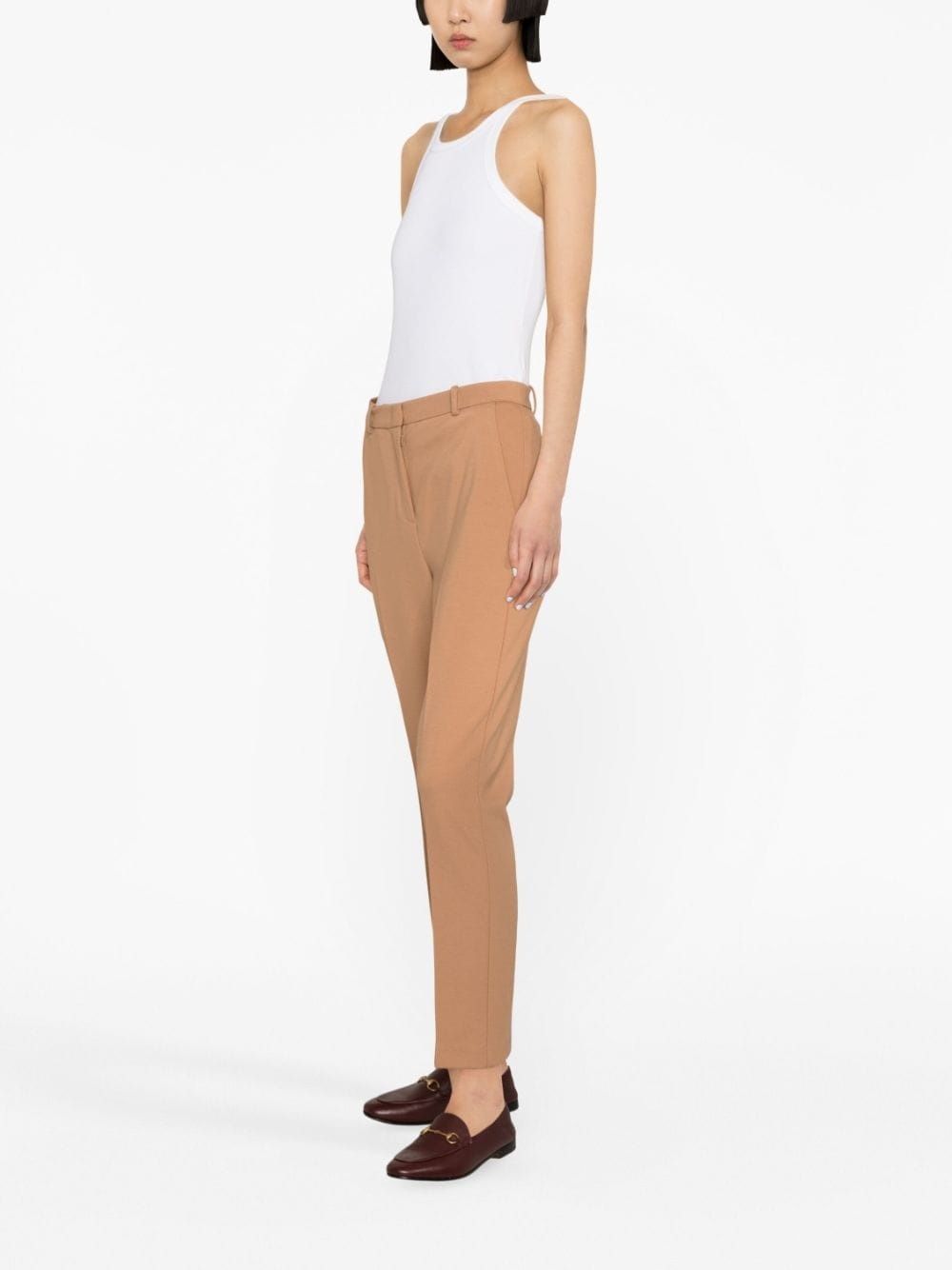 mid-rise tapered-leg trousers - 3