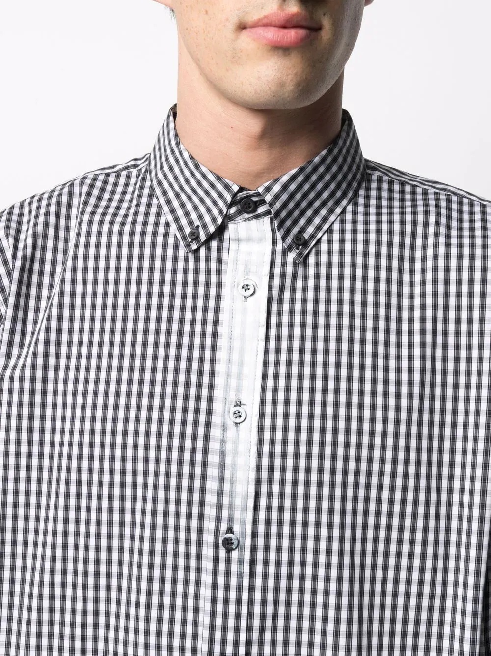 gingham-check cotton-blend shirt - 6