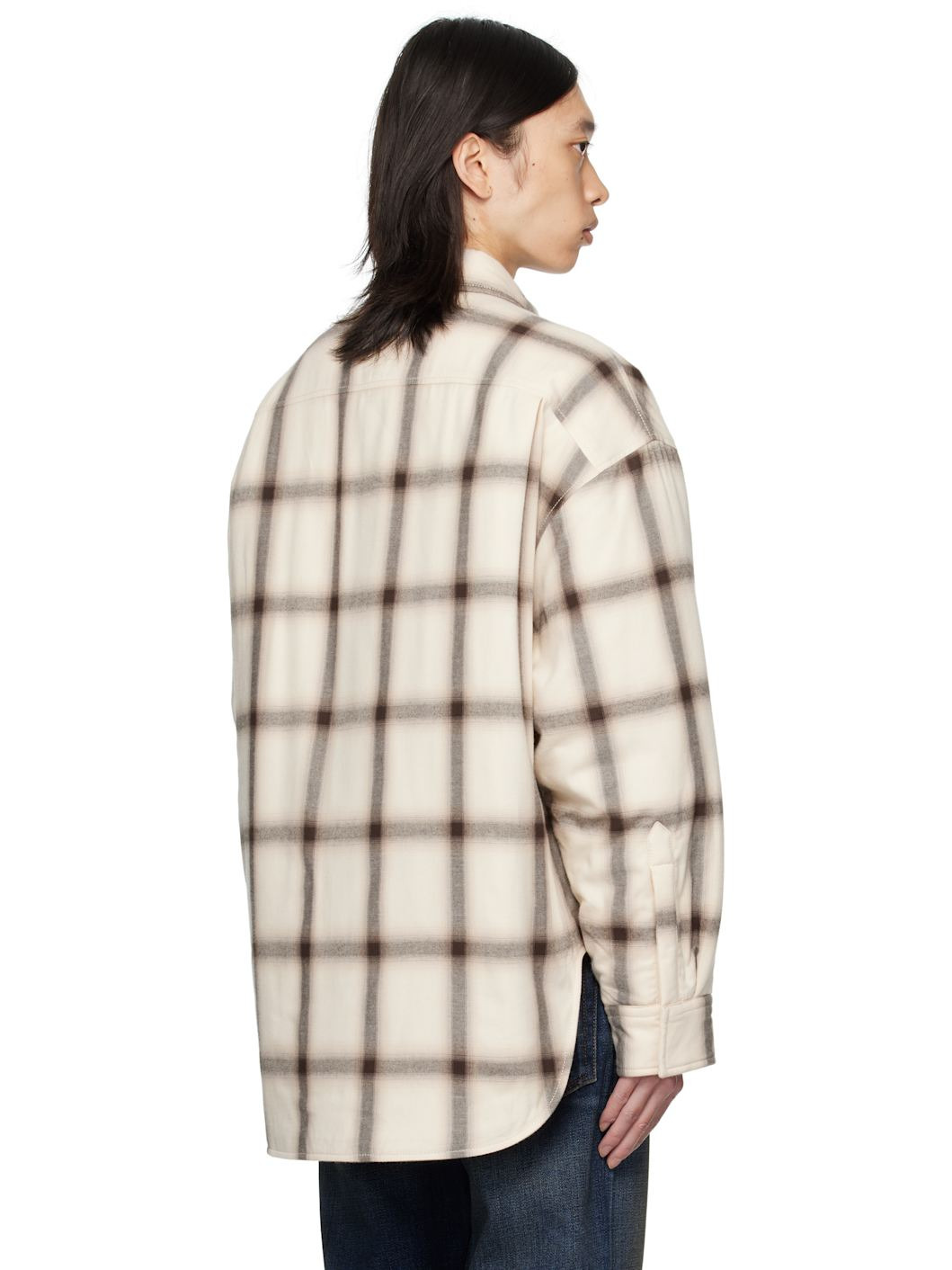 Off-White Flannel Button-Up Overshirt - 3
