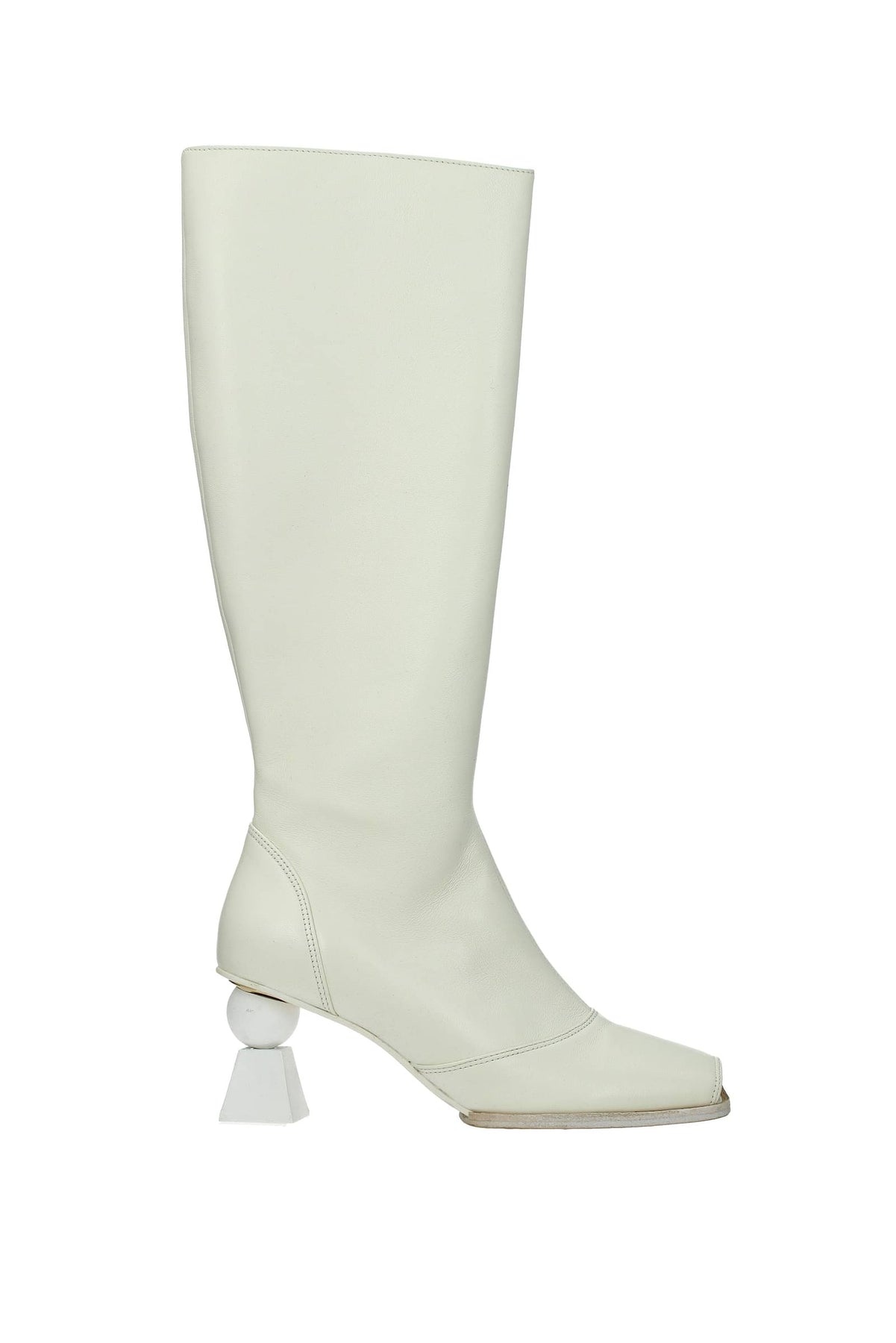 Boots Leather White - 1
