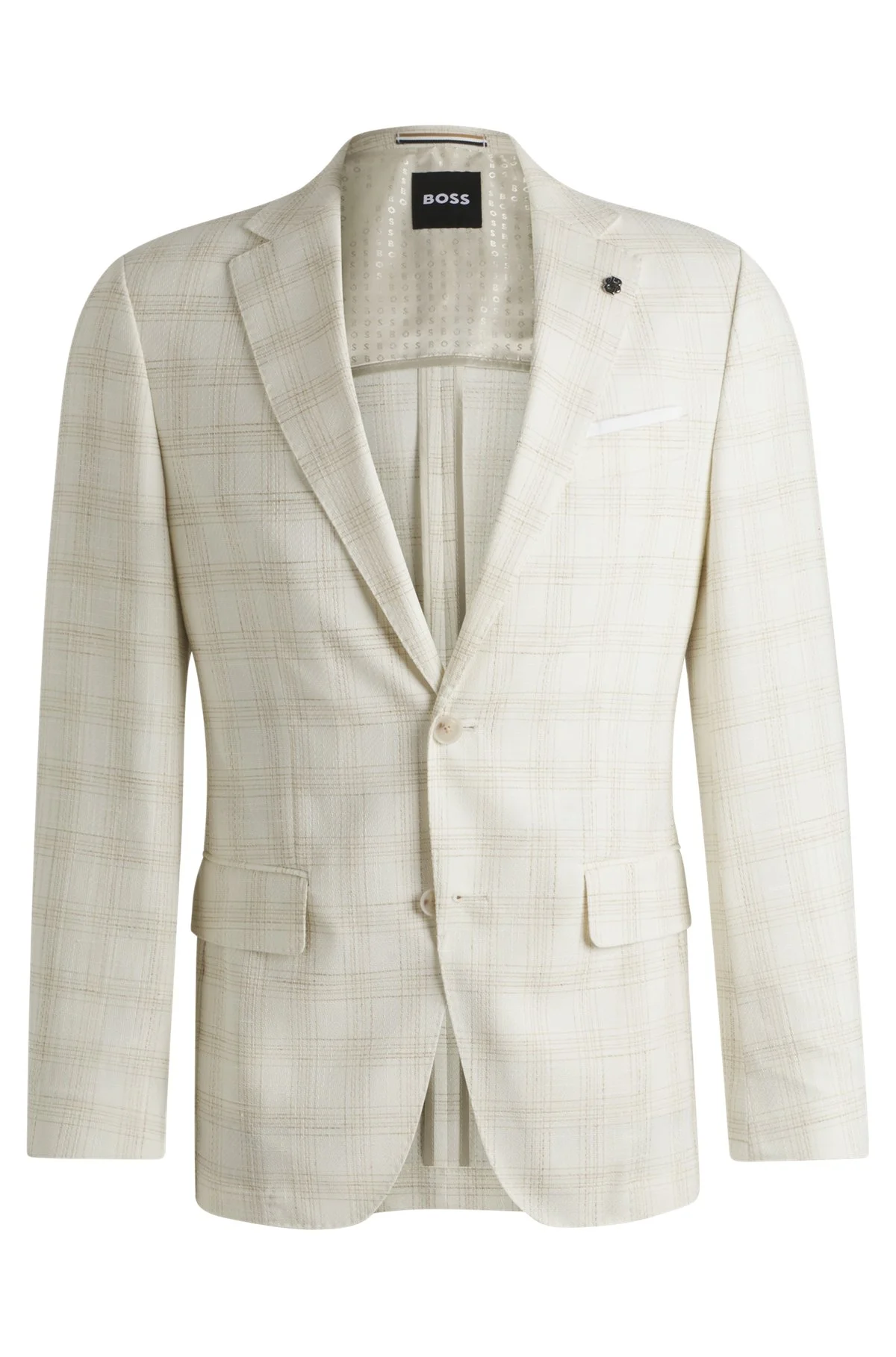 SLIM-FIT SUIT JACKET IN A CHECKED WOOL BLEND - 1