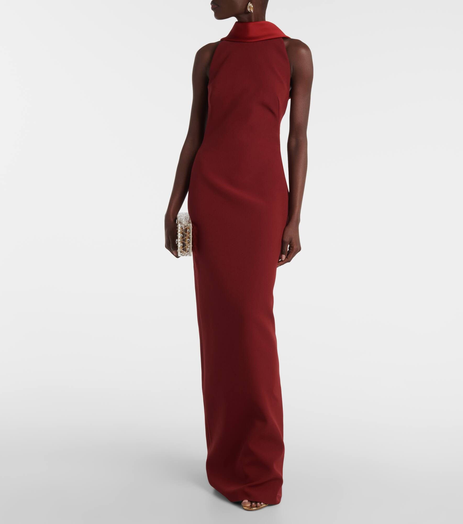 Holliana satin-trimmed crêpe gown - 2