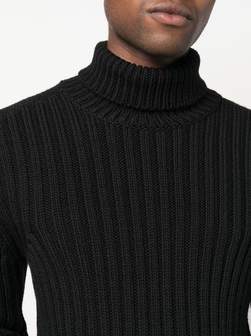 roll-neck rib-knit jumper - 5
