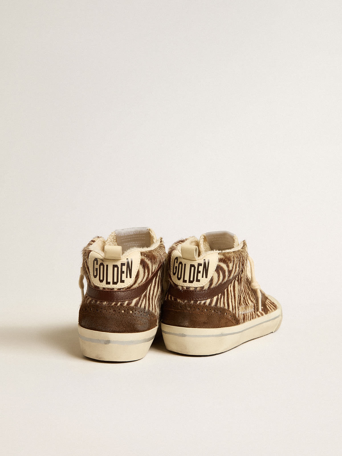 Mid Star in zebra-print pony skin with suede star and brown flash - 4