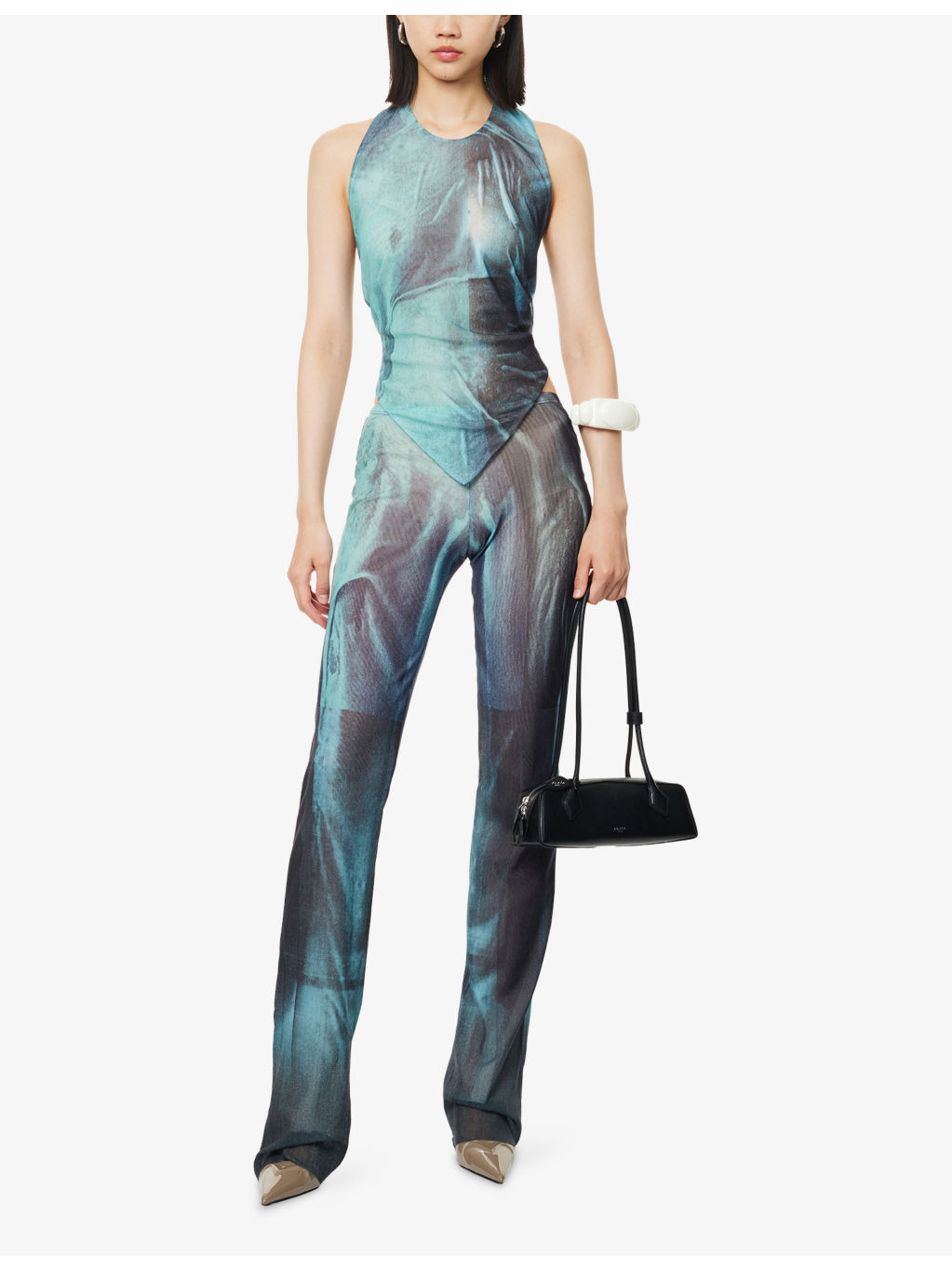 Water Mesh Scarf Top - 2