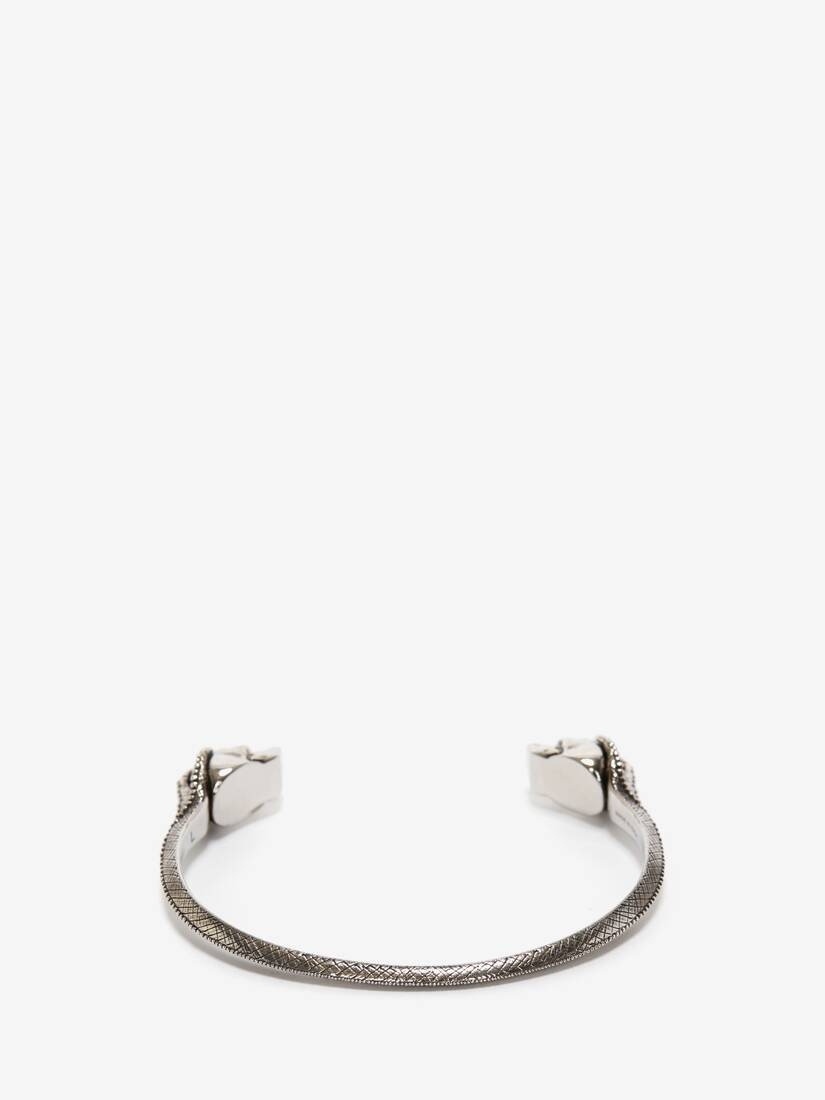 Men's Victorian Skull Cuff in Antique Silver - 3