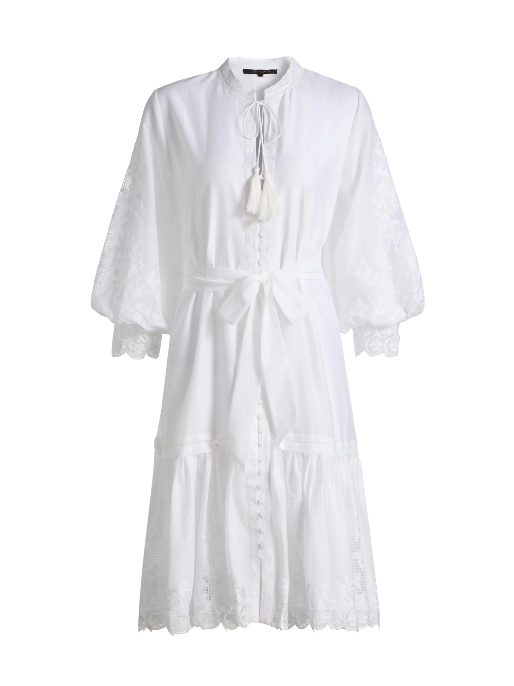 Women's Erica Cotton-Silk Minidress - White - 1