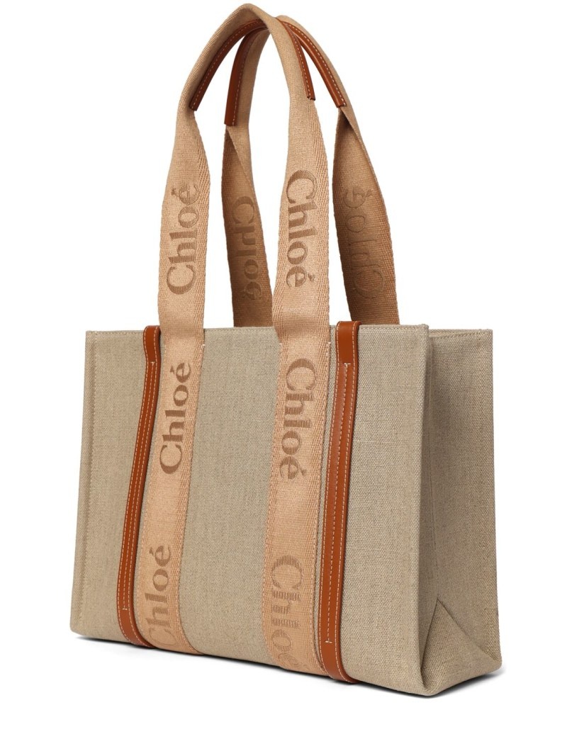 Woody embroidered linen tote bag - 2