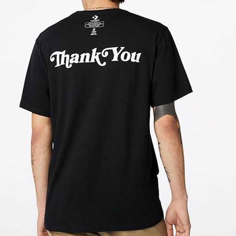 Converse Logo Alphabet Printing Short Sleeve Black 10019650-A01 - 2
