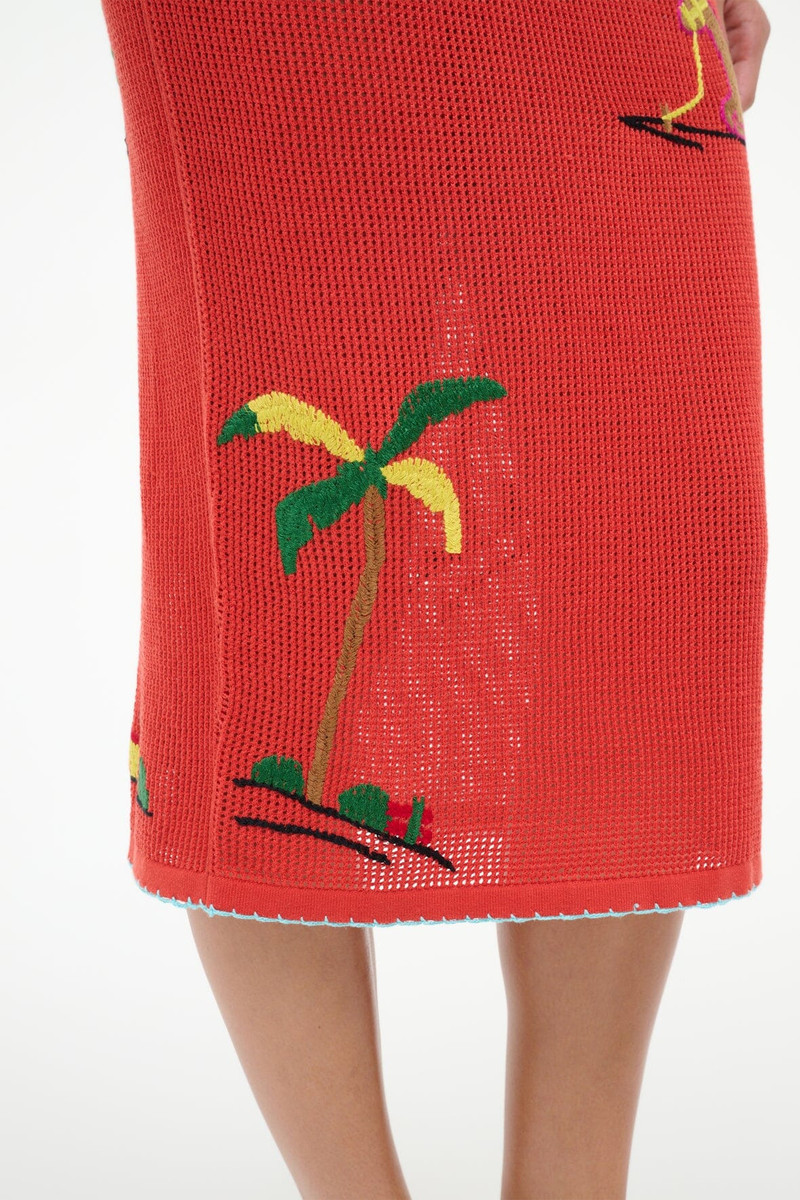 STAUD LEVANTE SKIRT RIVIERA FLAME 9