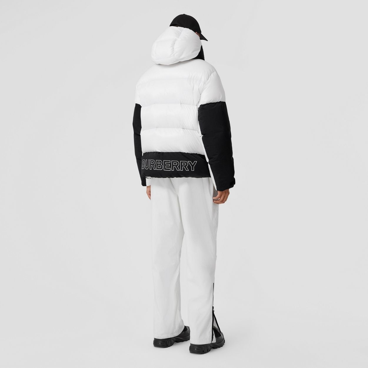 Logo Print Nylon Oversized Hooded Puffer Jacket - 6