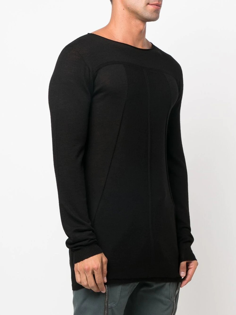 panelled fine-knit jumper - 3