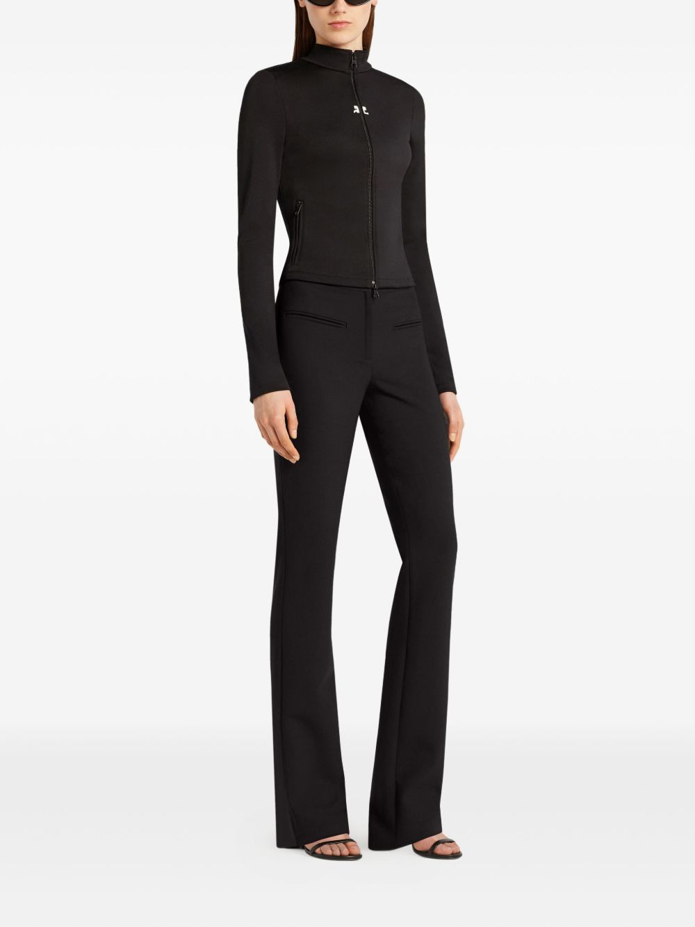 cropped zip-up jacket - 3