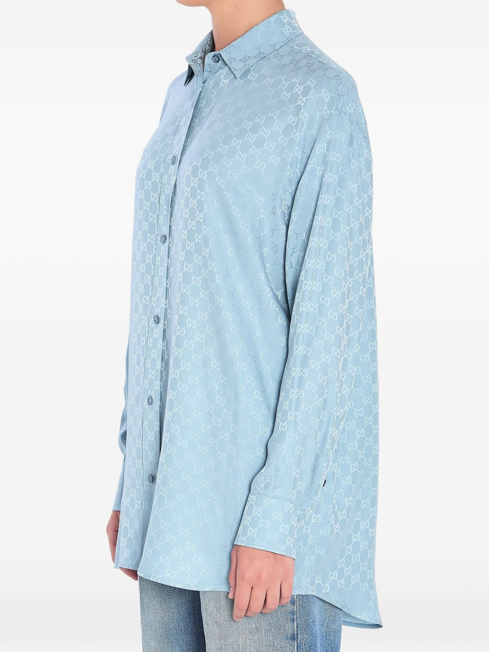 GG monogram silk shirt - 3