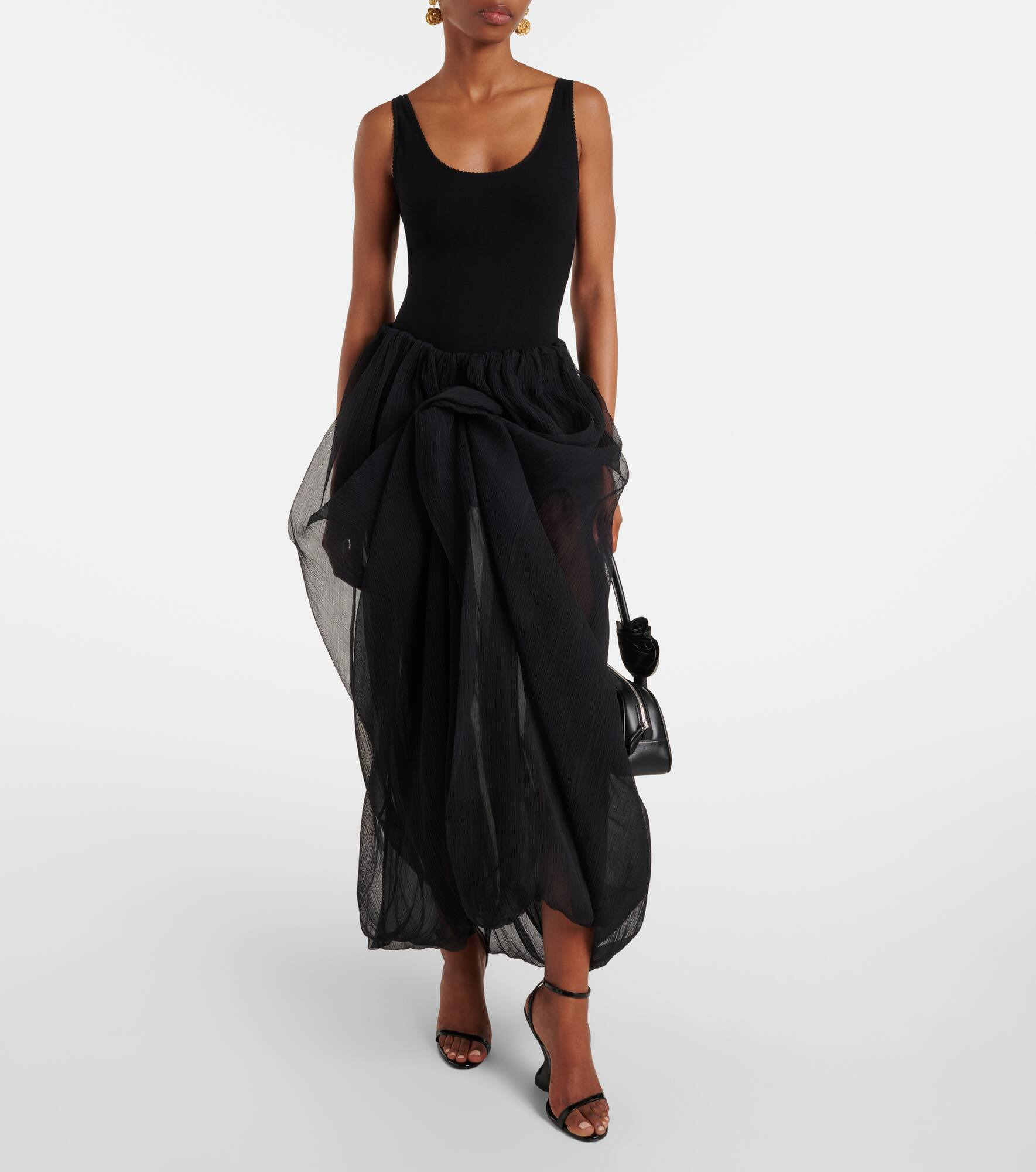 Ruffled silk tulle maxi skirt - 2