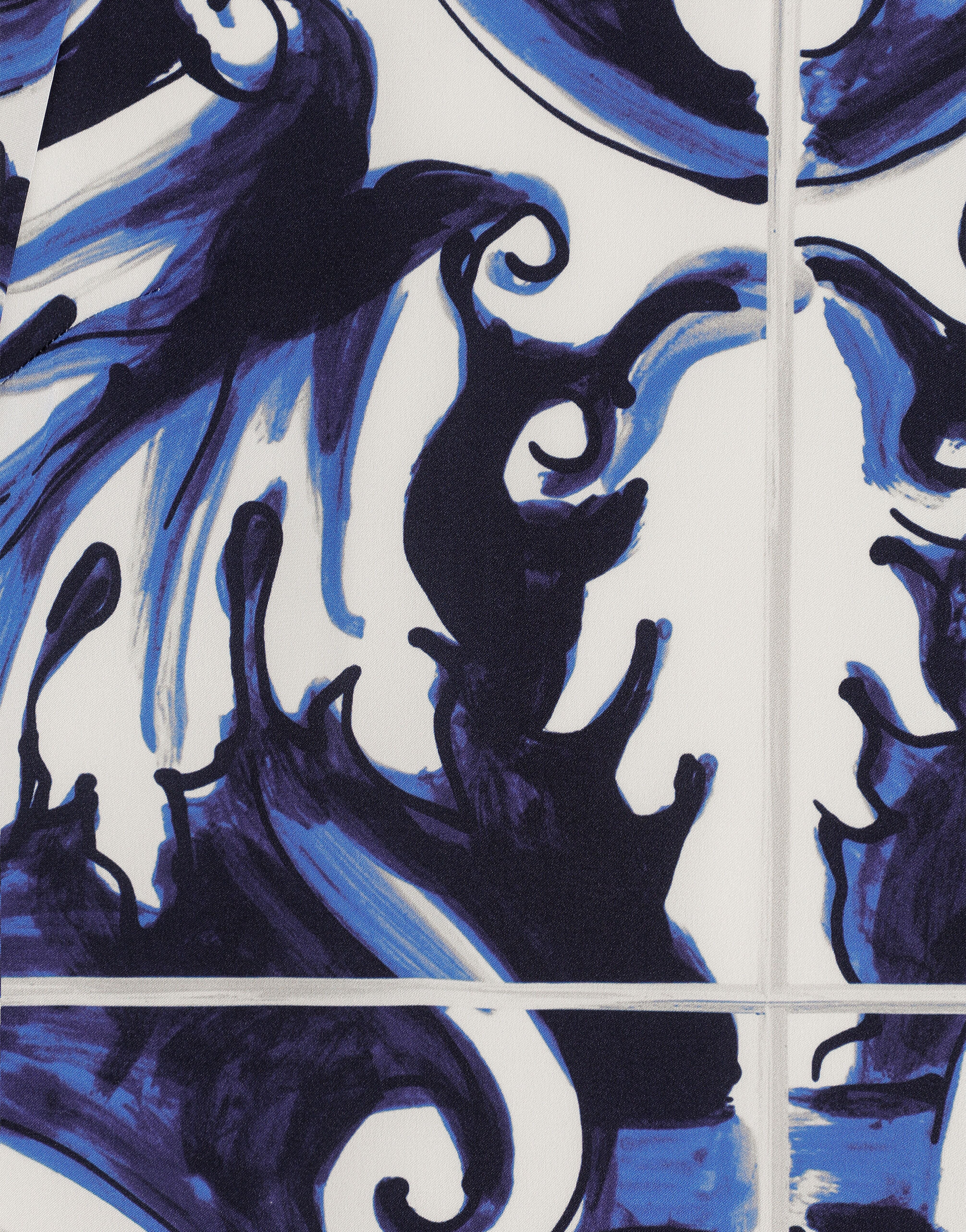 Majolica-print charmeuse dress - 7