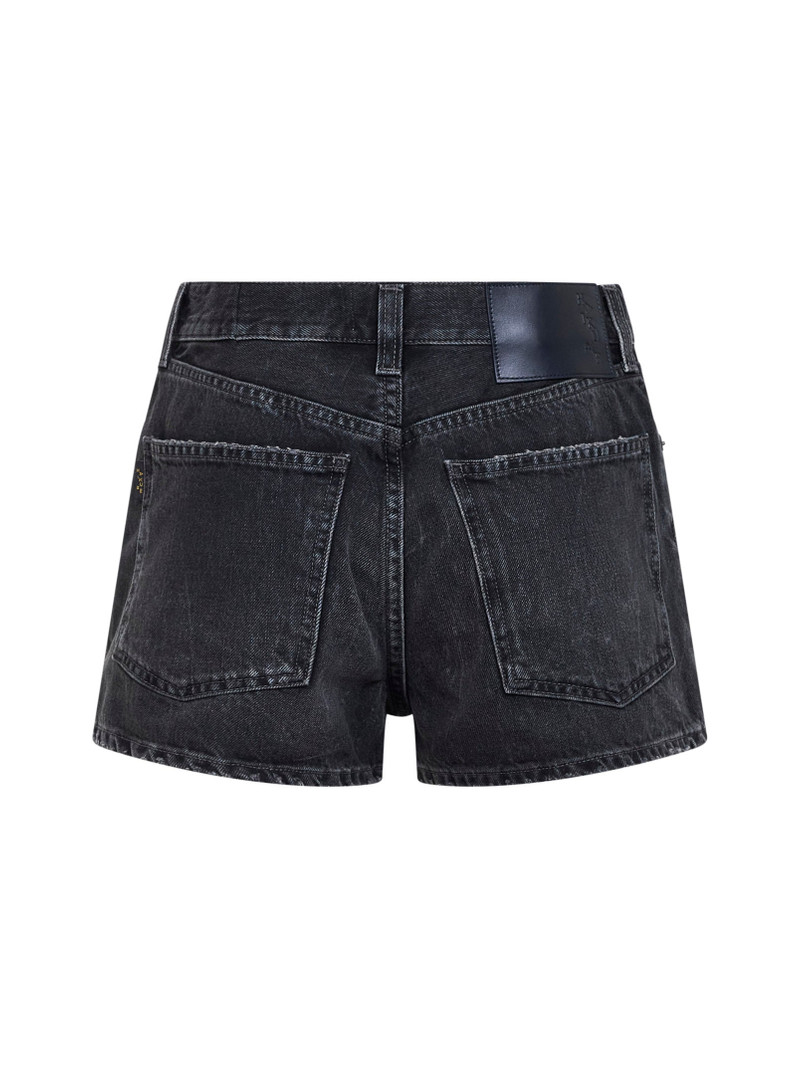 HAIKURE Black cotton denim Brit shorts outlook