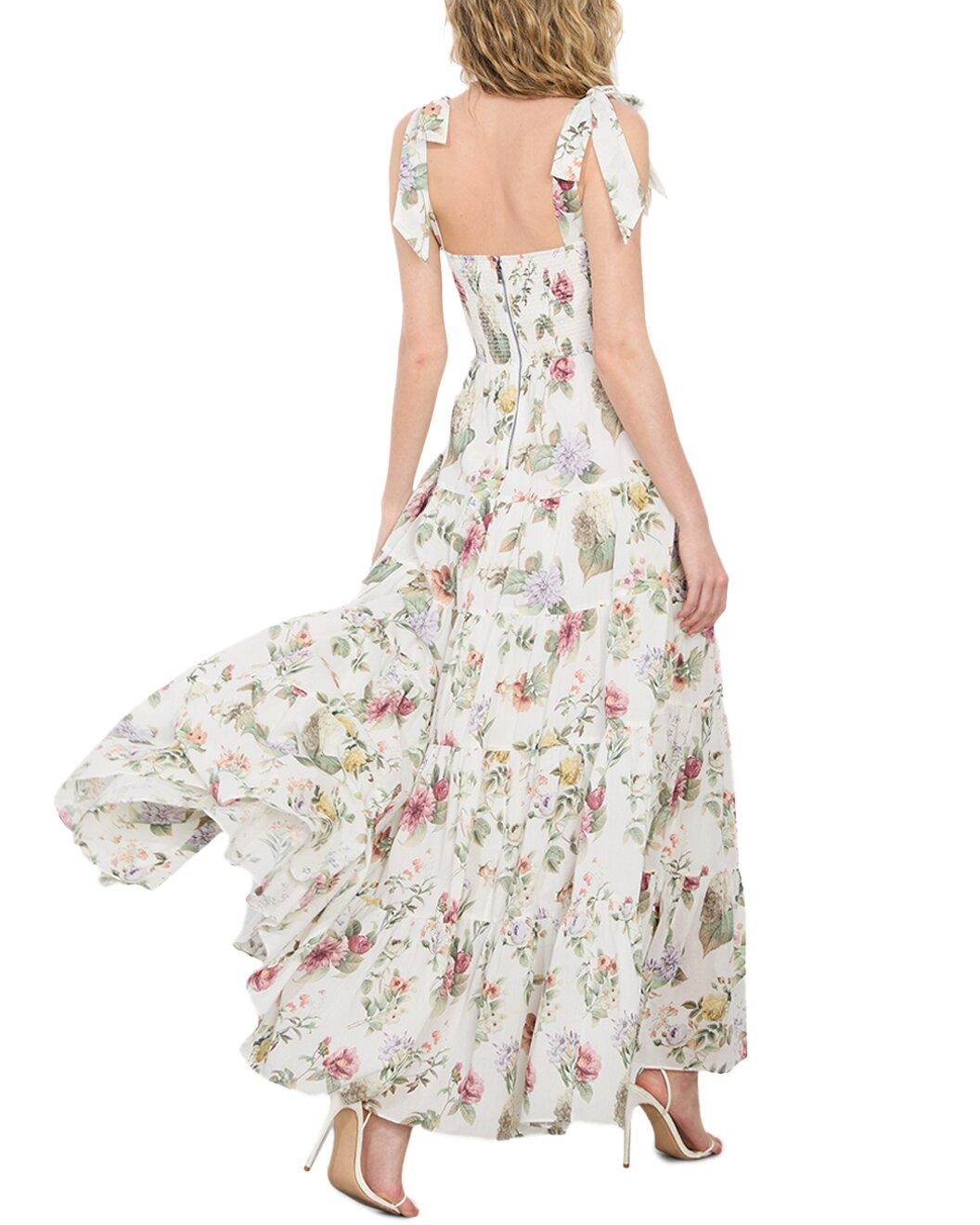 alice + olivia Monnie Tie Strap Tiered Maxi Dress - 2