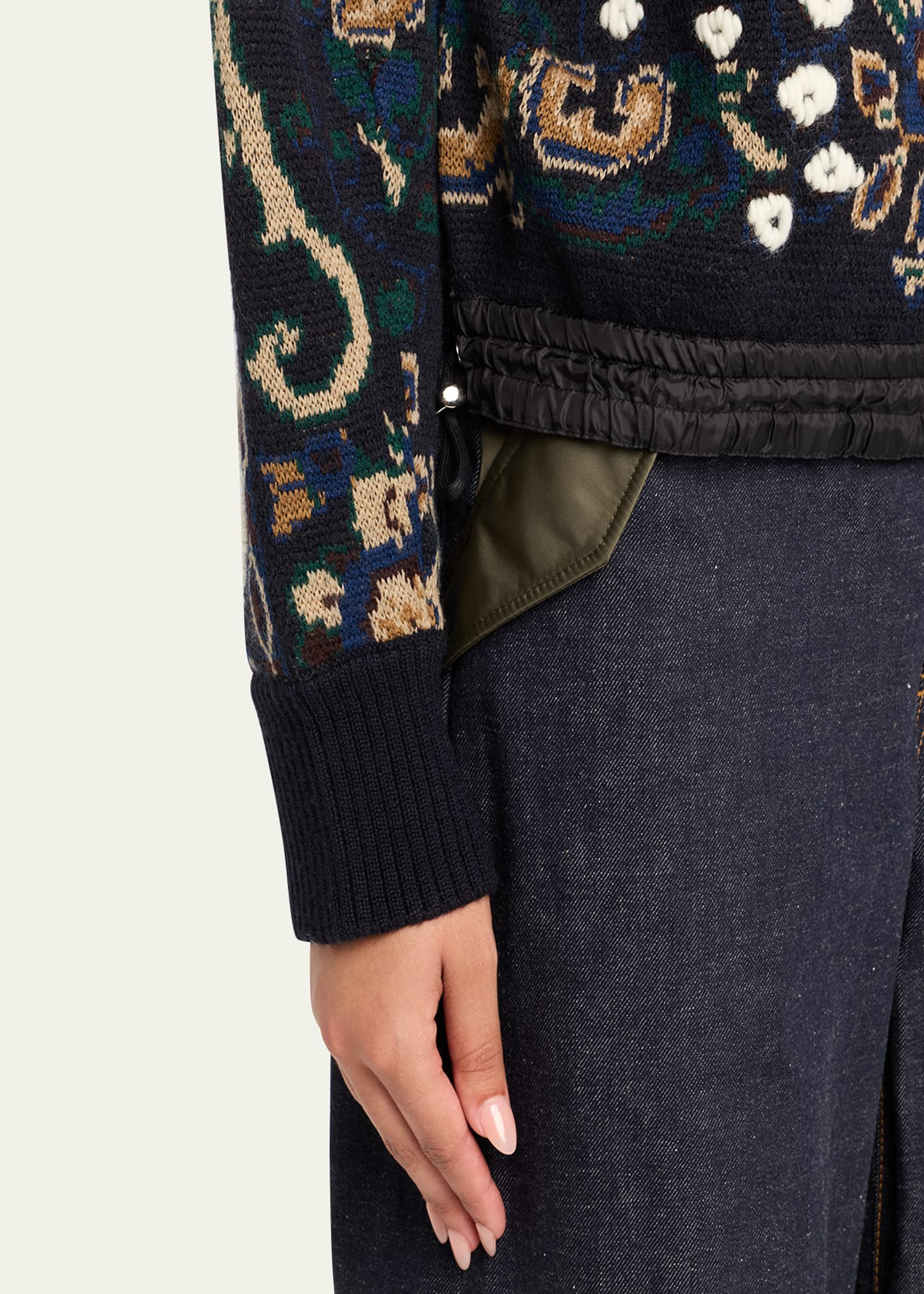 Floral Jacquard Sweater - 5