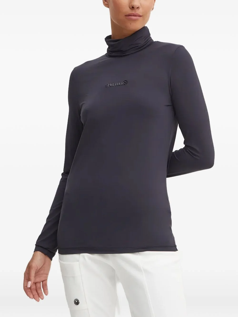 logo-print high-neck top - 1