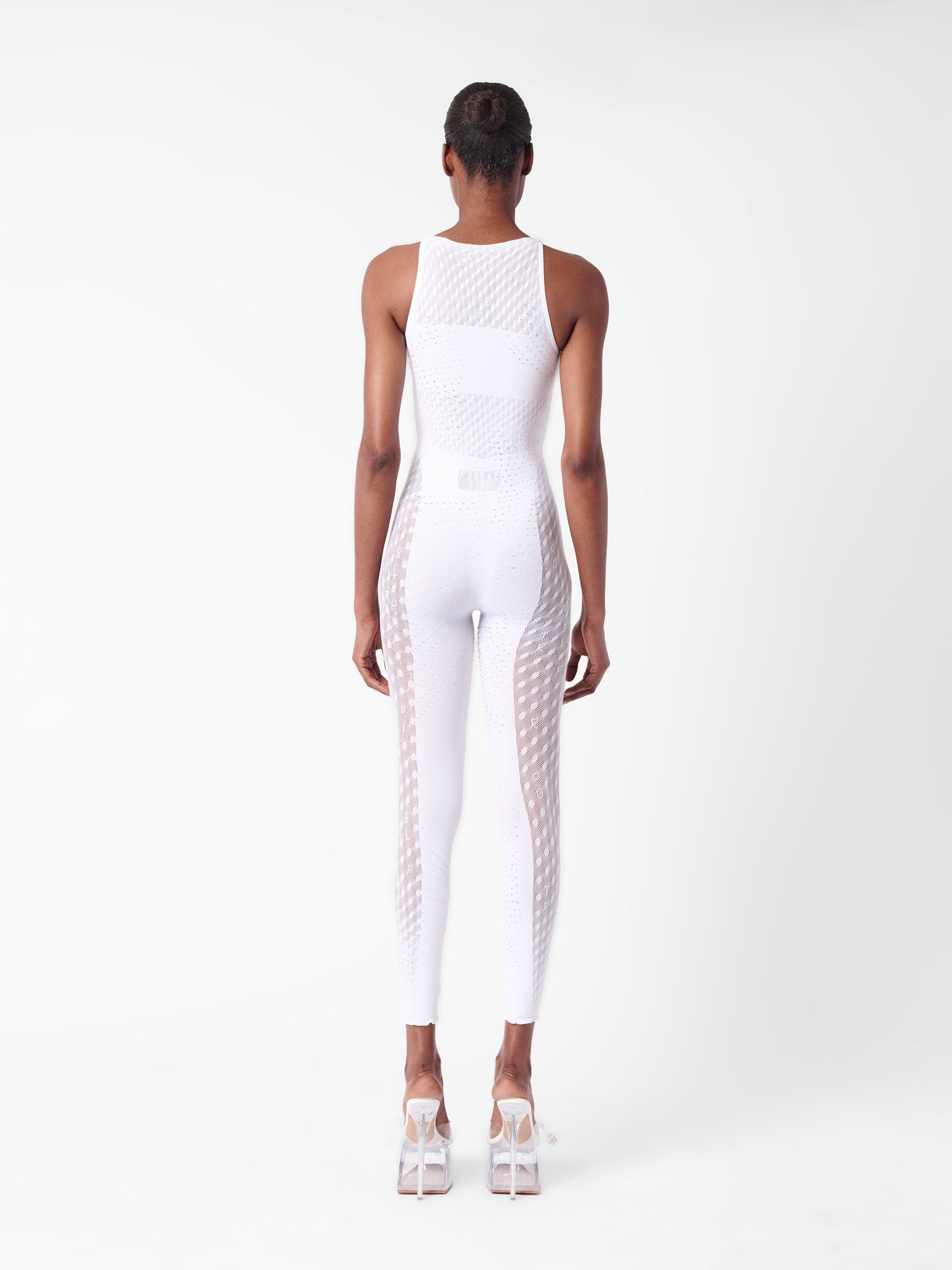 RHINESTONED JANICE JUMPSUIT OPTIC WHITE - 4