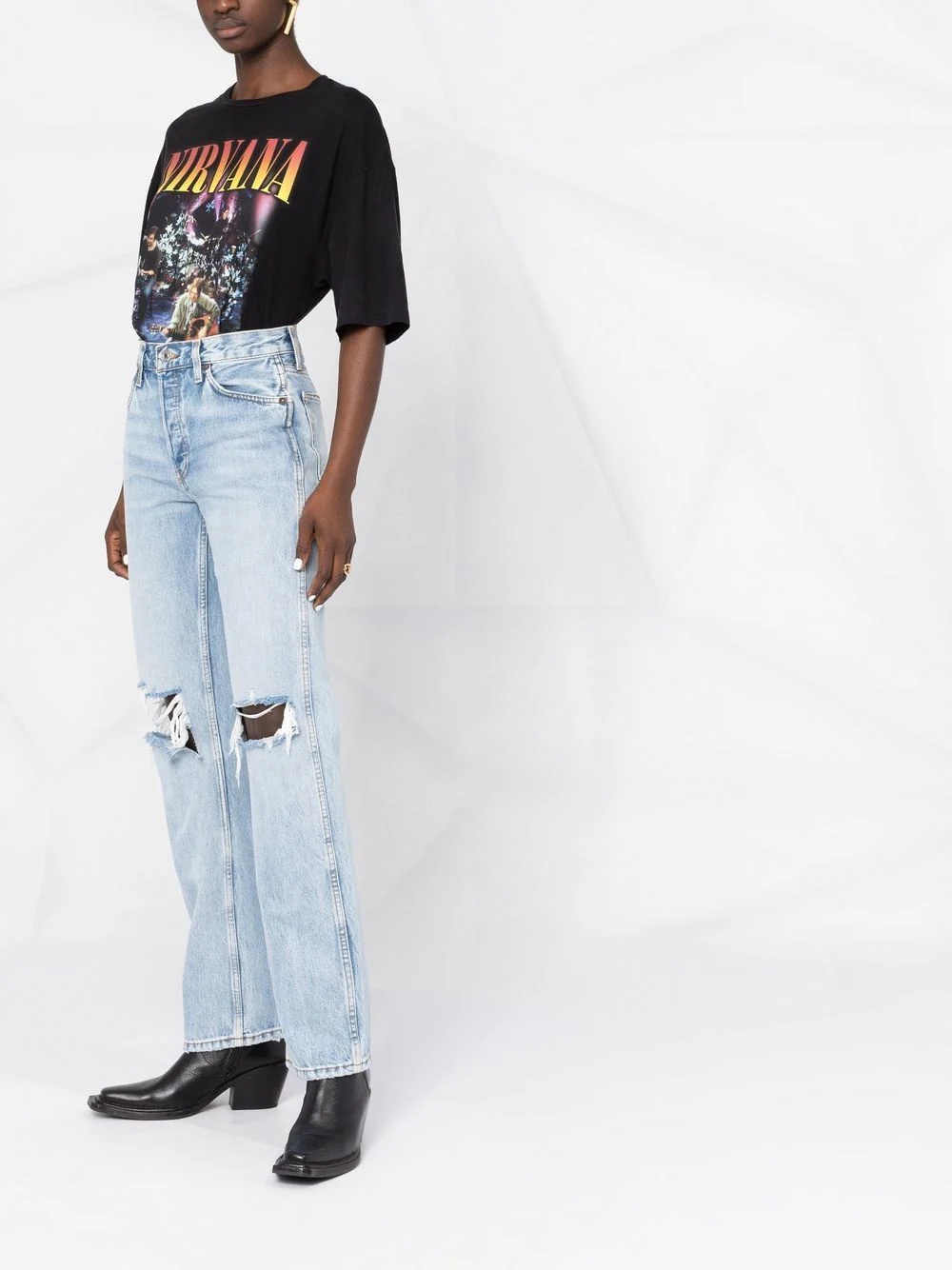 '90s high-rise loose jeans - 6